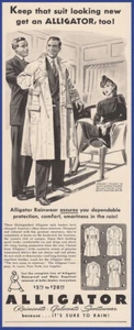 Vintage 1941 ALLIGATOR Raincoats Galecoats Trenchcoat Coat Fashion Print Ad 40's - Picture 1 of 1