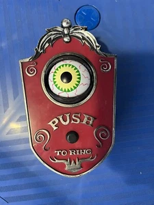 Halloween Electronic Haunted Glowing Eye Talking Doorbell Vintage Decor WORKS - Picture 1 of 2
