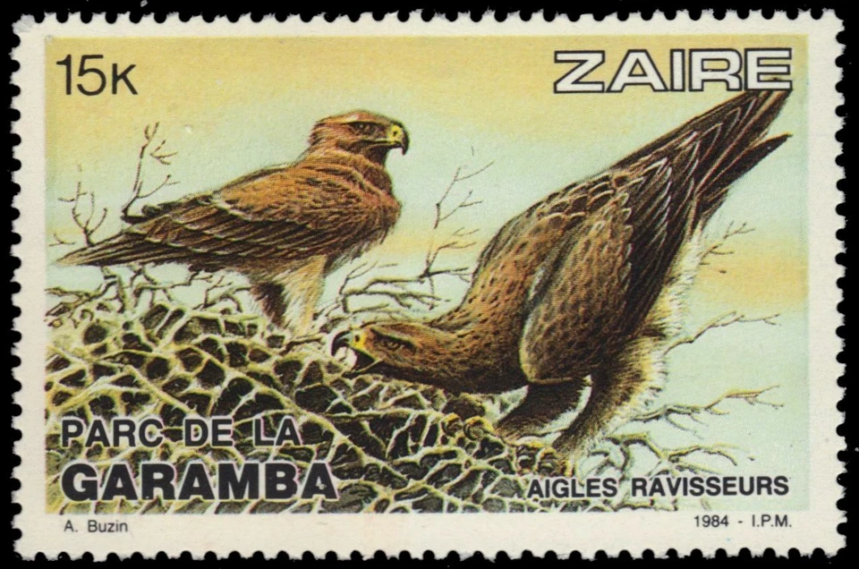 ZAIRE 1132 - Parque Nacional Garamba "Águila Leona" (pb40598) Foto 1 de 1