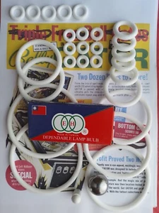 KIT COMPLET-FLIPPER -GATOR -BALLY-ELASTIQUES,BILLE,AMPOULES-PINBALL RUBBER KIT - Imagen 1 de 1