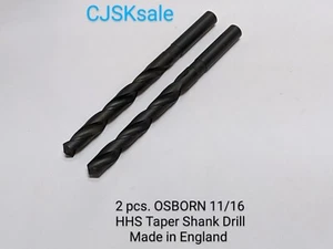 2 pcs. OSBORN 11/16 HSS Taper Shank Drill Made in England (NEW open box). - Picture 1 of 7