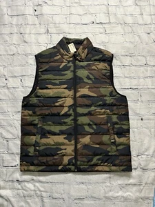 Chaleco acolchado Aeropostale para hombre M verde camuflaje exterior remezclado alternativa - Imagen 1 de 8