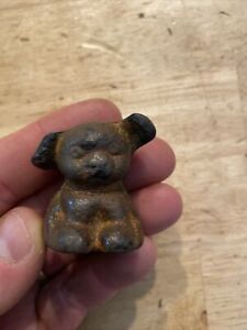 Griswold Pup Paper Weight Solid Cast Iron Metal Dog Collector Man Cave Patina K9
