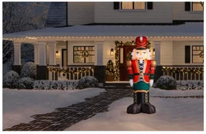 8' Self-Inflatable Light Christmas Mixed Media LUXE Nutcracker Yard Decoration - Picture 1 of 5