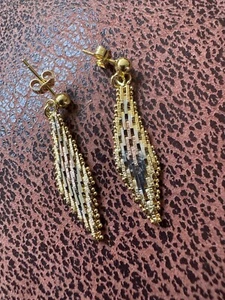 Milor Italy Sterling Silver 925 Herringbone Earrings.  1-1/2”. JR-1 - Picture 1 of 5
