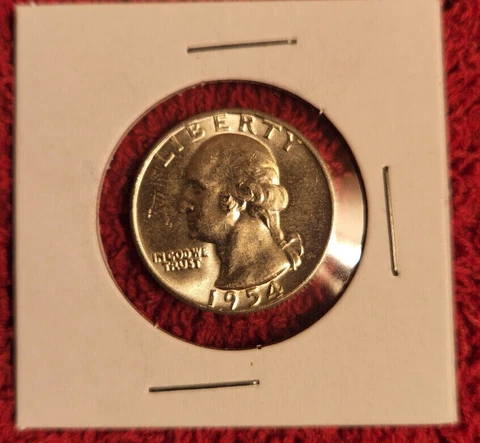 1954 d  uncirculated 90% silver Washington quarter Cover