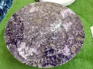 Luxurious Amethyst Marble Round Coffee Table for Home and Hotel Decor - Picture 1 of 11