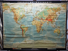 World Map Pull-Down Earth Poster Wall Chart Earthly Grounded Decoration