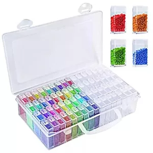 Scatola portaoggetti organizer per pittura diamantata semi perline astuccio fai da te contenitore nail art - Foto 1 di 4