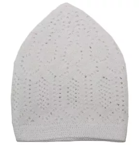 Modefa Turkish Islamic Men's Kufi Cap | Knit Prayer Hat Skull Cap Takke - White - Picture 1 of 1