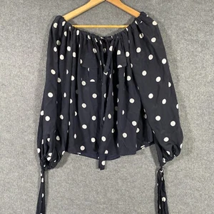 Zimmermann Shirt Womens 0 Blue Button Up Silk Polka Dot Formal Office Career - Picture 1 of 13