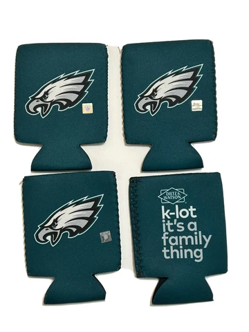 4 Philadelphia Eagles Coozie NFL Soft Foam Can Bottle Cooler Koozie Holder Cover