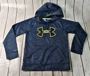Under Armour Loose Hoodie Blue/Black Sweatshirt Youth YSM 8 Small Camo -EUC Boys - Picture 1 of 7