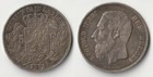 1871 Belgium 5 francs silver coin - crown size