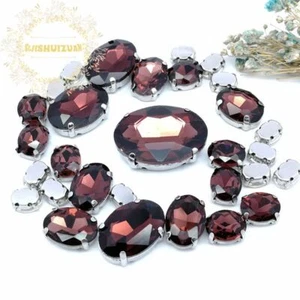 Oval Glass Crystal Sew On Rhinestones DIY Wedding Dress Cloth Accessories 30Pcs - Picture 1 of 28