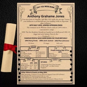 Personalised PARCHMENT SCROLL Best Birthday Present - Picture 1 of 2