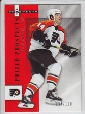2005-06 FLEER HOT PROSPECTS RYAN READY RC RED HOT /100 Prized Rookie #157 Flyers