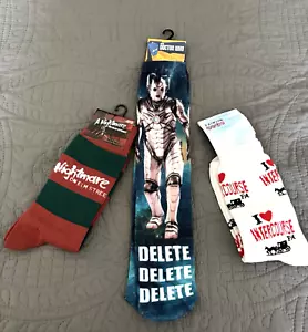 3-Pck of Fun Adult Unisex Socks-Doctor Who, Freddy Kruger & I ❤️ Intercourse, PA - Picture 1 of 11