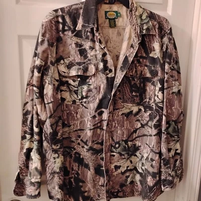 Cabela's Men's XL Tall Mossy Oak BreakUp Camo Long Sleeve Button Up Hunt Shirt - Image 1 of 4