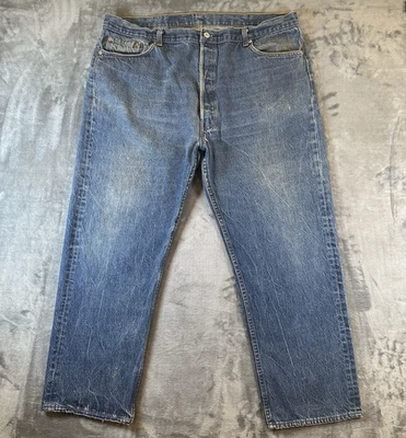 VTG Levis 501xx Jeans Mens 46x32 (42x28) Blue Straight Leg Button Fly USA 90s - Image 1 of 4