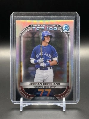 2021 BOWMAN SCOUT'S TOP 100 REFRACTOR #BTP-77 JORDAN GROSHANS NMMT - Image 1 of 2