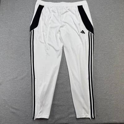 Adidas Pants Mens 2XL Tiro 24 White Black Three Stripe Soccer Track Aeroready - Image 1 of 4