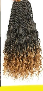 Goddess Bohemian Box Trecce Capelli all'uncinetto - 7 Confezioni 24 Pollici Boho Trecce all'uncinetto - Foto 1 di 8