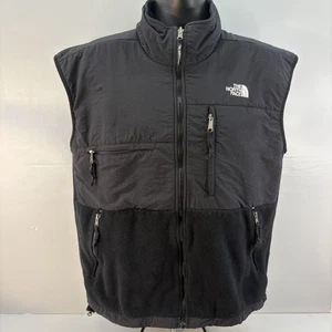 The North Face Vest Mens Large Black Denali Fleece Zip Pockets Hiking Outdoors - Picture 1 of 10