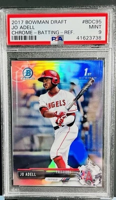 Jo Adell 2017 Bowman Draft Chrome 1st Prospect Refractor #BDC-95 PSA 9 - Angels! - Image 1 of 2