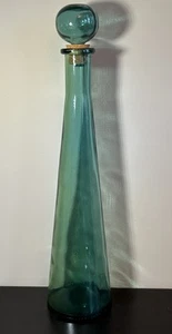 Tall Green Glass Genie Bottle 17” Blenko Style - Picture 1 of 7