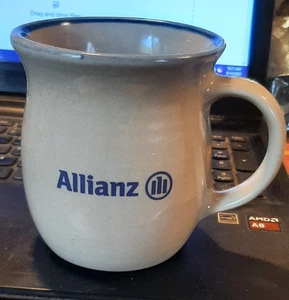 Red Wing Stoneware Co. Coffee Mug Minnesota Made, Blue Rim Allianz 4"x4" - Picture 1 of 5