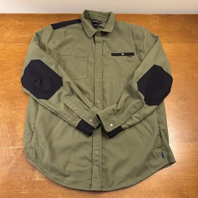 Camisa Burton Para Hombre Mediana Verde A Presión Franela Gruesa Snowboard Foto 1 de 4