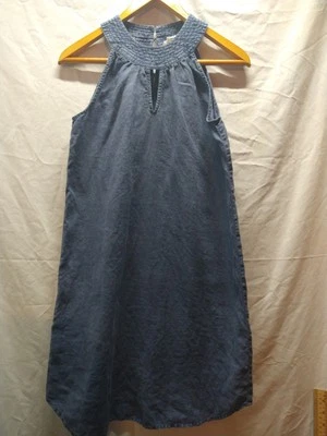 Vestido recto C&C California para mujer talla XS 100 % lino azul marino cuello cerradura Foto 1 de 4