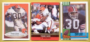 1990 Pro Set Topps Fleer THANE GASH Cleveland Browns Rookie Lote de 3 cartas - Imagen 1 de 1