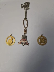 3 Vintage Cleveland Indians Chief Wahoo Charm Necklace Baseball MLB OMAR - Picture 1 of 7