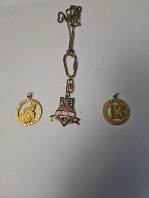 3 Vintage Cleveland Indians Chief Wahoo Charm Necklace Baseball MLB OMAR - Image 1 of 4