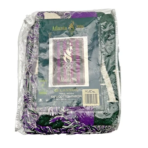 Juegos Olímpicos de Atlanta 1996 tiro 100 % algodón - púrpura, verde y blanco de Cannon - nuevo con etiquetas - Imagen 1 de 13