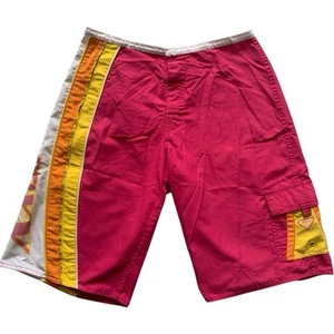 Vintage Roxy Board Shorts Womens Size 8 Surf Swim Australia Pink Quiksilver Y2K - Picture 1 of 14