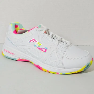 Fila Women's Shoes 9.5 White/Yellow/Pink Double Bounce Energized Pickleball NWT - Image 1 of 4