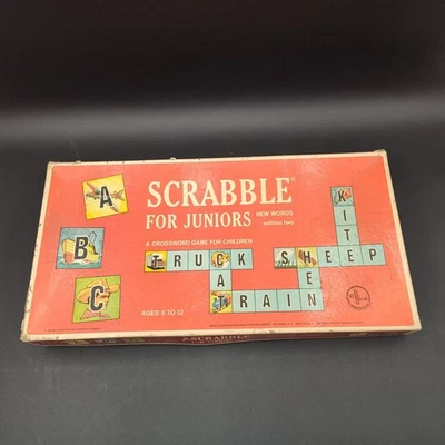 ✅Scrabble Juniors Crossword Game Vintage 1964 Edition Two Children Collect📏📸👀 - Image 1 of 4
