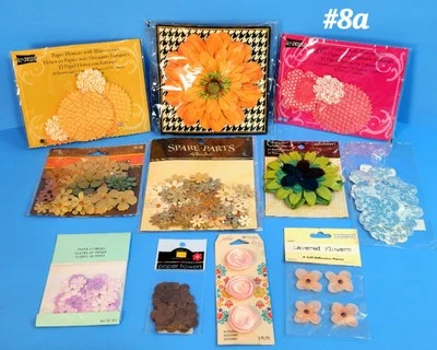 BNIP RETIRED ASSORTED BEAUTIFUL 11CT. FLOWERS LOT SCRAPBOOK EMBELLISHMENTS #8a - Image 1 of 4
