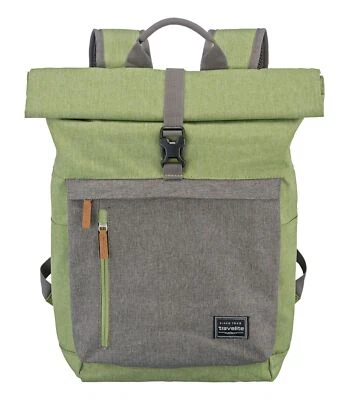 travelite Basic Rollup Backpack Rucksack Freizeitrucksack Rucksack Green / Grey - Bild 1 von 4