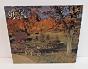 Guild 500 Piece Puzzle Hillside Farm Vintage Sealed - Picture 1 of 3