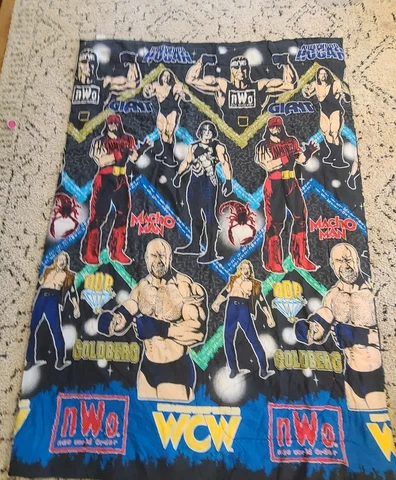 1998 NWO WCW Comforter Bed Spread Approx. 80” x 60” Goldberg Hogan Sting Cover