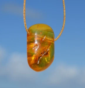 amber and japanesse silk cord choker necklace for women, raw Baltic amber - Picture 1 of 8