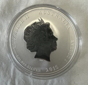 1 oz .999 SILVER 2015 QUEEN ELIZABETH II AUSTRALIA 1 DOLLAR YEAR of the GOAT - Picture 1 of 2
