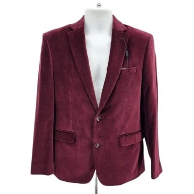 Nuevo Abrigo Deportivo Bar III Para Hombres 38S Terciopelo Calce Ajustado Granate Blazer Chaqueta Traje Abrigo Foto 1 de 4