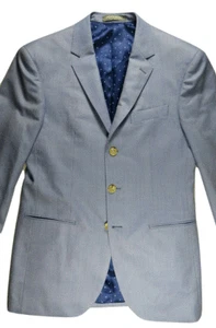 INDOCHINO Mens Suit Jacket Blazer Sport coat 36 L Blue Wool Sartorial Office NEW - Picture 1 of 7