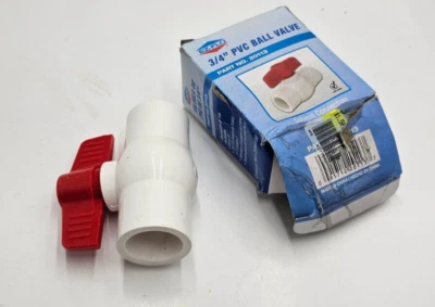 EZ-FLO 3/4 Inch Slip Schedule 40 PVC Quarter Turn Ball Valve 20113 - Image 1 of 4