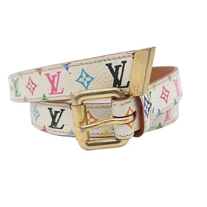 LOUIS VUITTON Monogram Multicolor Ceinture Carre Blanc Belt M9272U LB2040 - Picture 1 of 18